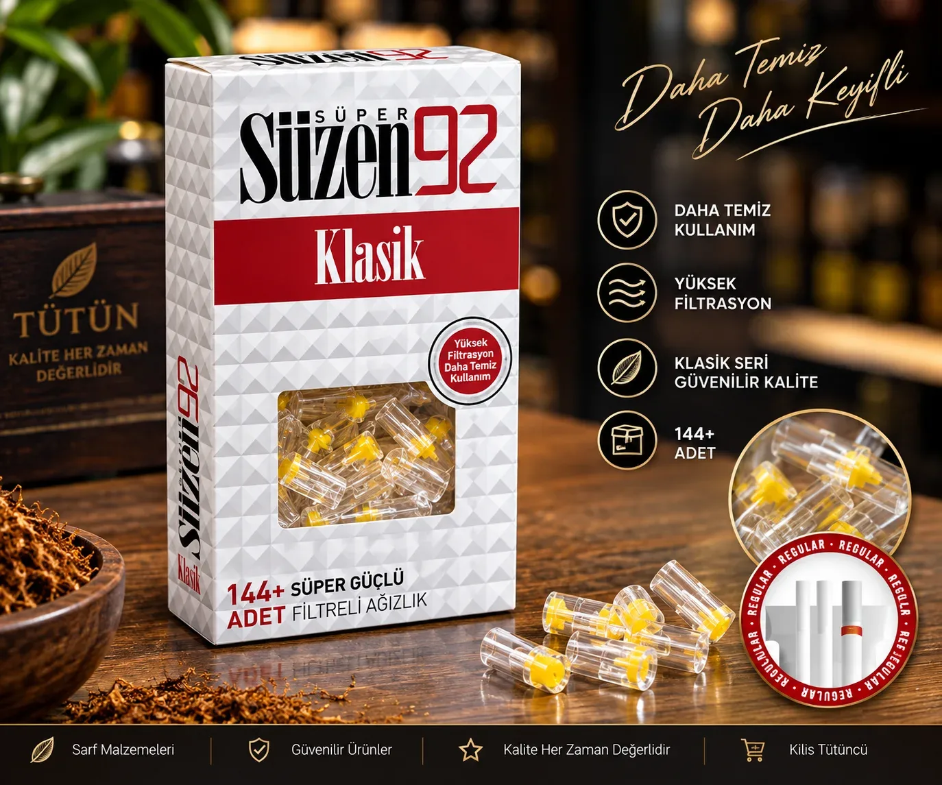 Süzen92 Klasik filtre paketli ürün görünümü