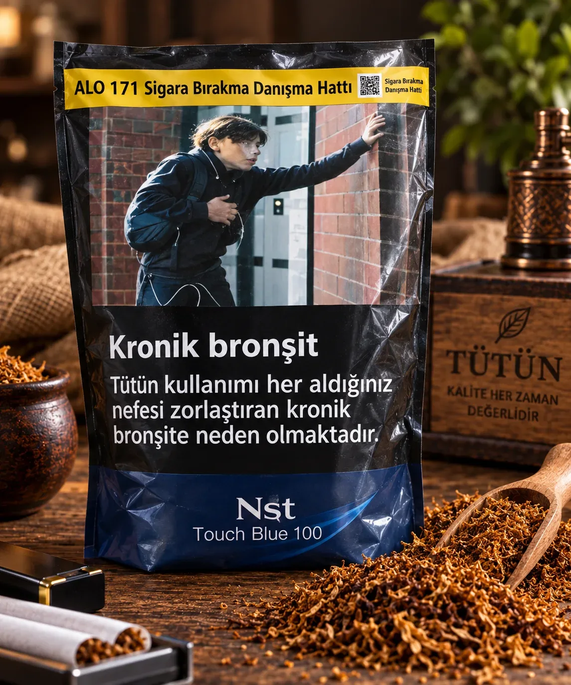 NST Touch Blue 100 Tekel Tütünü paket görünümü